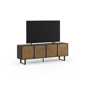 Mobile TV 4 ante nero e rovere Clea 161x55 cm