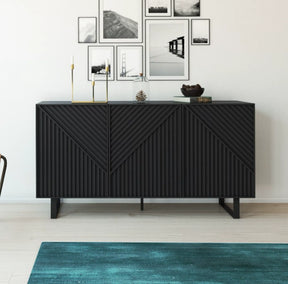 Madia 3 ante nero Petra 150x80 cm