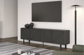Mobile TV 4 ante nero Petra 161x55 cm
