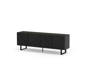 Mobile TV 4 ante nero Petra 161x55 cm