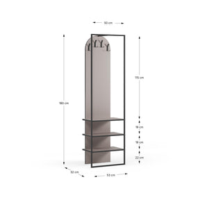 Appendiabiti con scarpiera integrata Myra 31x180 cm