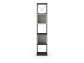 Libreria in metallo nero Anika 36x179 cm