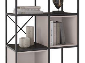 Libreria in metallo nero Anika 70x179 cm