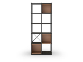 Libreria in metallo nero Anika 70x179 cm