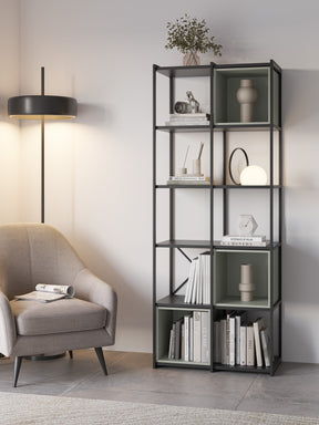 Libreria in metallo nero Anika 70x179 cm