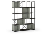 Libreria in metallo nero Anika 139x179 cm