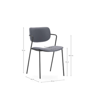 Set di 2 sedie con gamba in metallo Malyka 49x79 cm