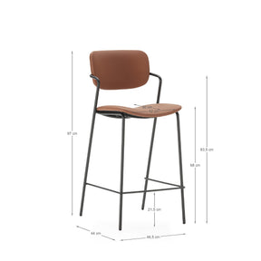 Set di 2 sgabelli con gamba in metallo Nils 44x97 cm