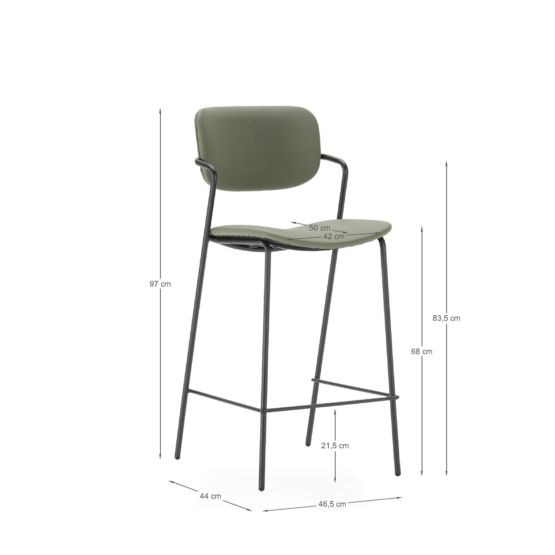Set di 2 sgabelli con gamba in metallo Nils 44x97 cm