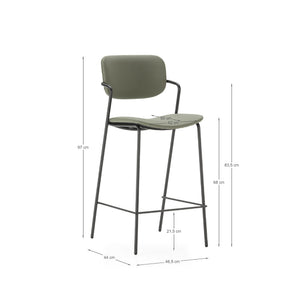 Set di 2 sgabelli con gamba in metallo Nils 44x97 cm