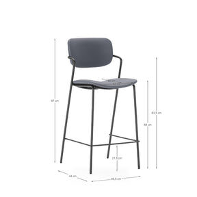 Set di 2 sgabelli con gamba in metallo Nils 44x97 cm
