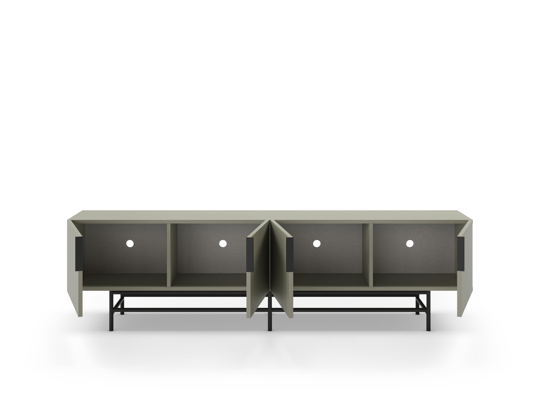 Mobile TV 4 ante con gamba in metallo Elide 200x63 cm