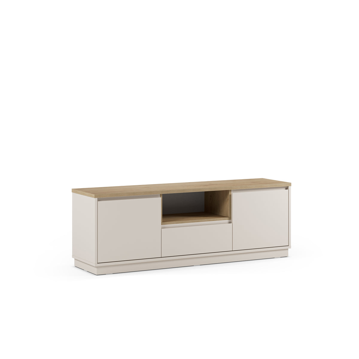 Mobile TV 2 ante 1 cassetto tortora Dory 161x55 cm
