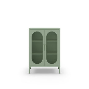 Credenza con 2 ante in rete e ripiani regolabili Diora 70x100 cm