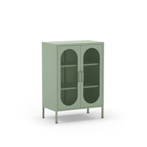 Credenza con 2 ante in rete e ripiani regolabili Diora 70x100 cm
