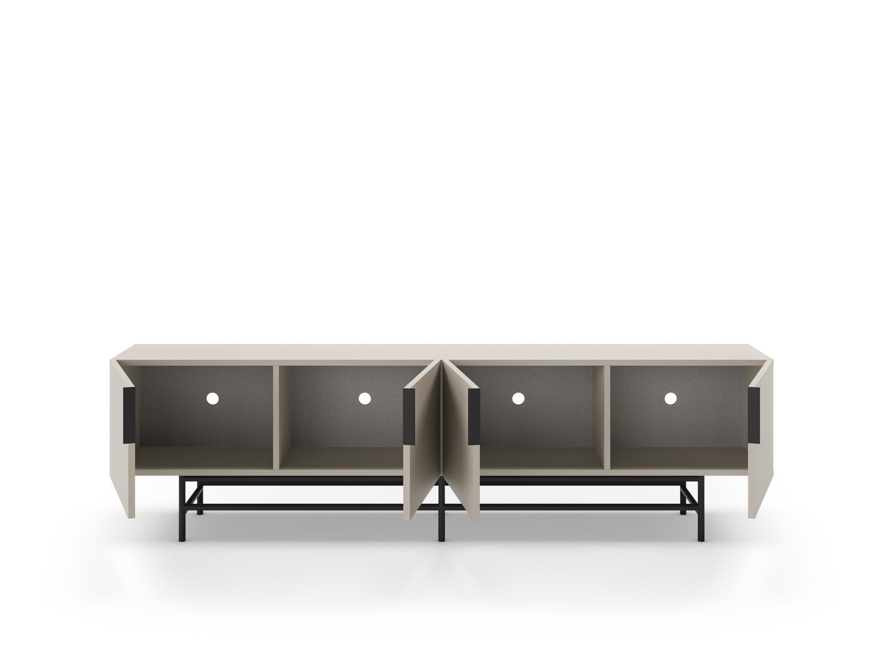 Mobile TV 4 ante con gamba in metallo Elide 200x63 cm
