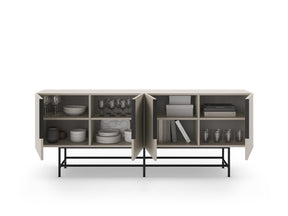 Madia 4 ante con gamba in metallo Elide 200x77 cm