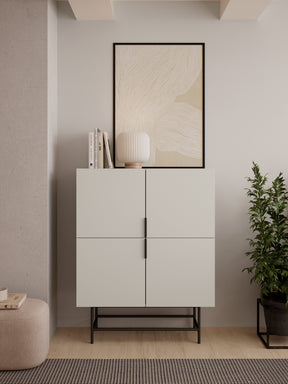 Credenza 4 ante con gamba in metallo Elide 100x128 cm