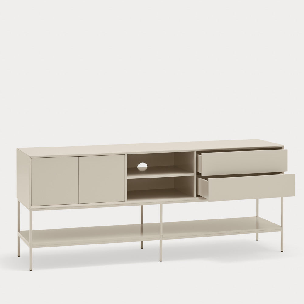 Mobile TV 2 ante 2 cassetti con gambe in metallo Platt 178x74 cm
