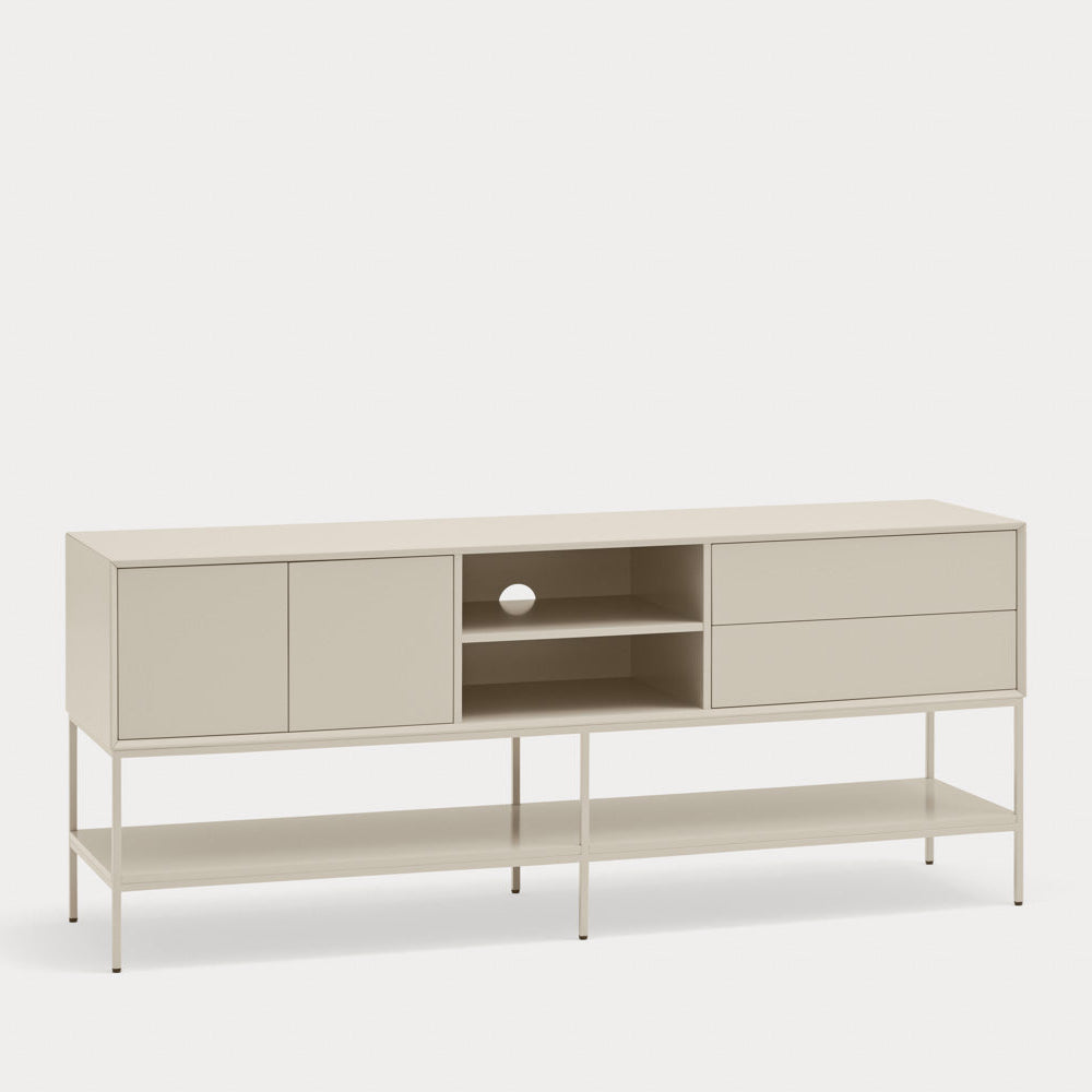 Mobile TV 2 ante 2 cassetti con gambe in metallo Platt 178x74 cm