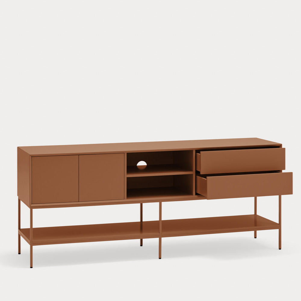 Mobile TV 2 ante 2 cassetti con gambe in metallo Platt 178x74 cm