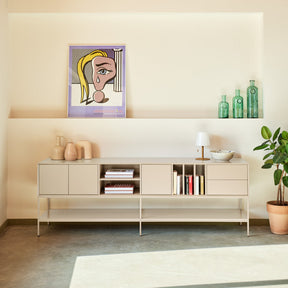 Mobile TV 3 ante 2 cassetti con gambe in metallo Platt 220x74 cm