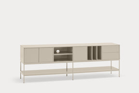 Mobile TV 3 ante 2 cassetti con gambe in metallo Platt 220x74 cm