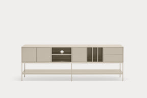 Mobile TV 3 ante 2 cassetti con gambe in metallo Platt 220x74 cm