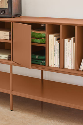 Mobile TV 3 ante 2 cassetti con gambe in metallo Platt 220x74 cm