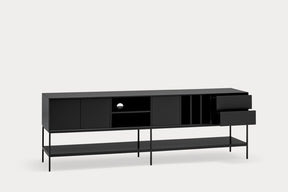 Mobile TV 3 ante 2 cassetti con gambe in metallo Platt 220x74 cm