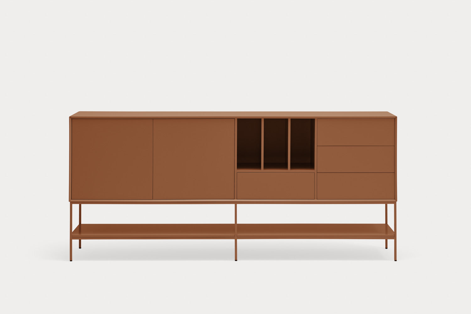 Madia 2 ante 4 cassetti con gambe in metallo Platt 220x98 cm