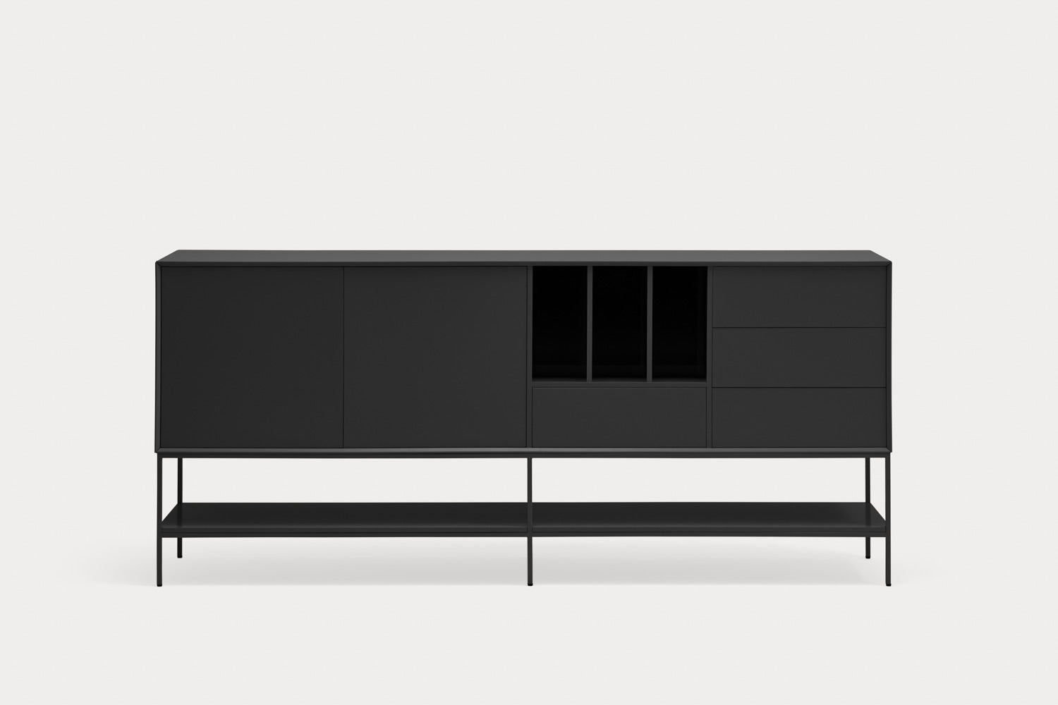 Madia 2 ante 4 cassetti con gambe in metallo Platt 220x98 cm