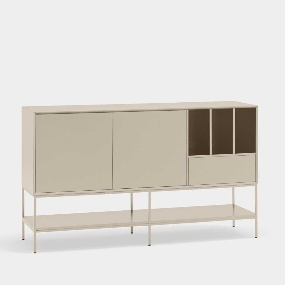 Madia 2 ante 1 cassetto con gambe in metallo Platt 166x98 cm