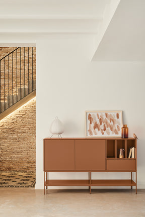 Madia 2 ante 1 cassetto con gambe in metallo Platt 166x98 cm