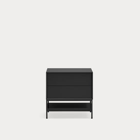 Comodino 2 cassetti con gambe in metallo Platt 55x55 cm