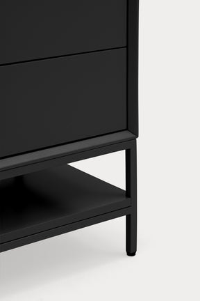 Comodino 2 cassetti con gambe in metallo Platt 55x55 cm