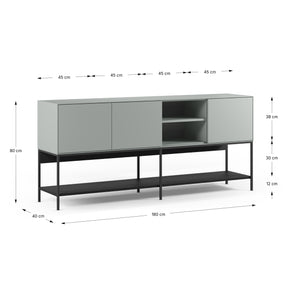 Madia 3 ante con gamba in metallo Emy 180x80 cm