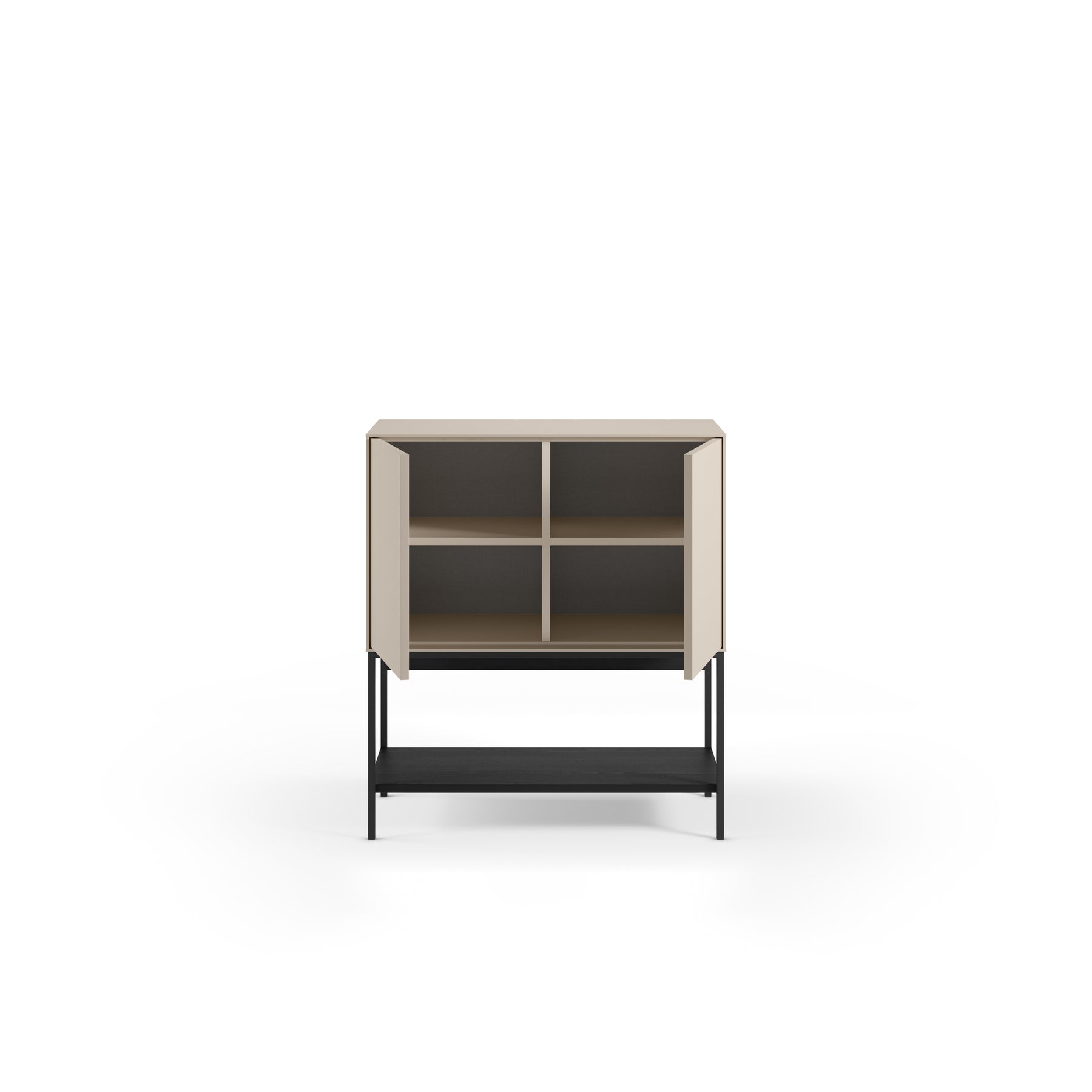 Credenza 2 ante con gamba in metallo Emy 80x90 cm