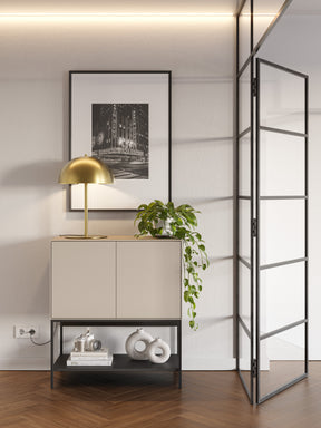 Credenza 2 ante con gamba in metallo Emy 80x90 cm