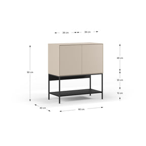 Credenza 2 ante con gamba in metallo Emy 80x90 cm