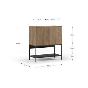 Credenza 2 ante con gamba in metallo Emy 80x90 cm