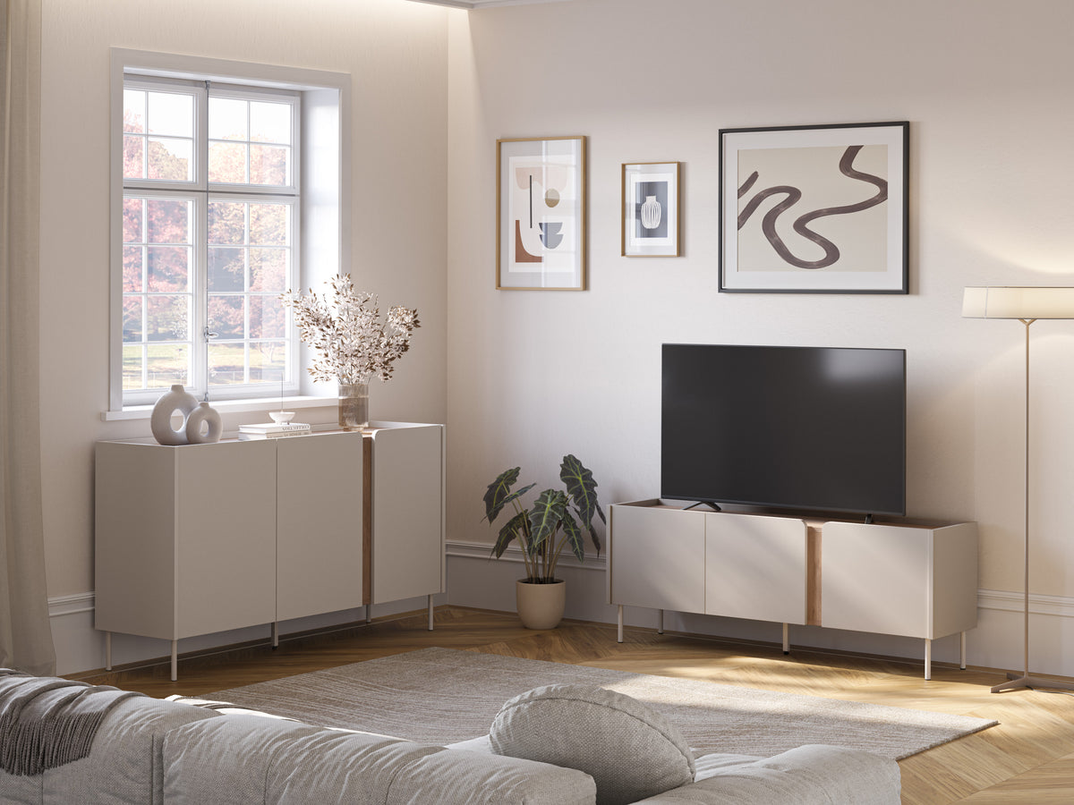 Mobile TV 3 ante crema Lucis 140x53 cm