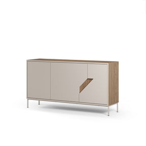 Madia 3 ante crema e rovere Remy 150x80 cm