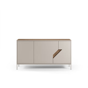Madia 3 ante crema e rovere Remy 150x80 cm