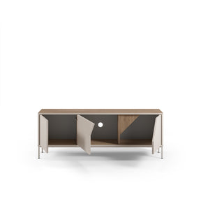 Mobile TV 3 ante crema e rovere Remy 150x55 cm