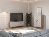 Mobile TV 3 ante crema e rovere Remy 150x55 cm