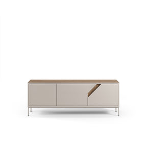 Mobile TV 3 ante crema e rovere Remy 150x55 cm