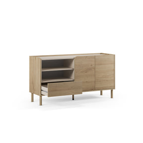 Madia 2 ante 1 cassetto rovere Dara 141x75 cm