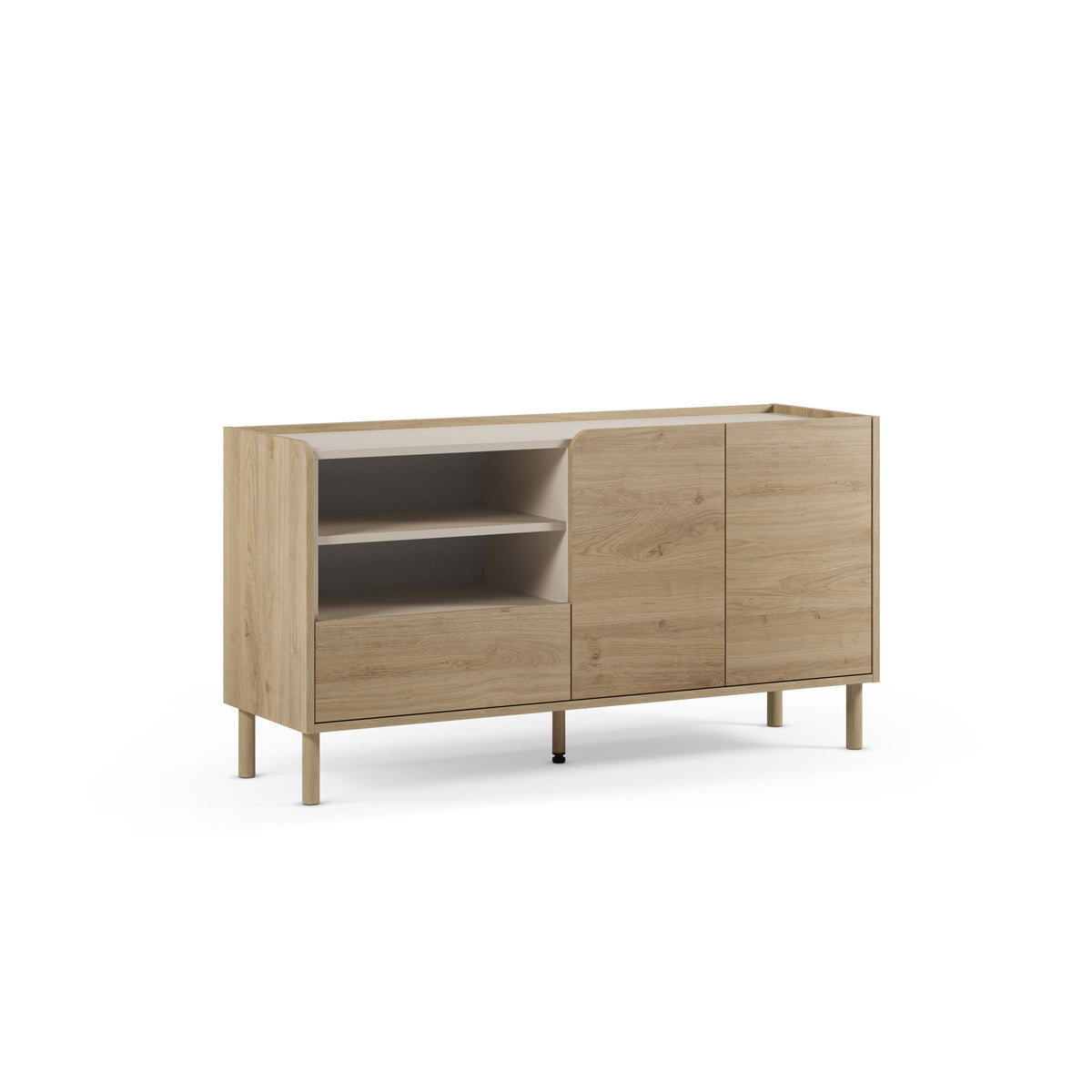 Madia 2 ante 1 cassetto rovere Dara 141x75 cm