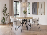 Tavolo tondo per 4/6 persone rovere e nero Brunis 120x75 cm